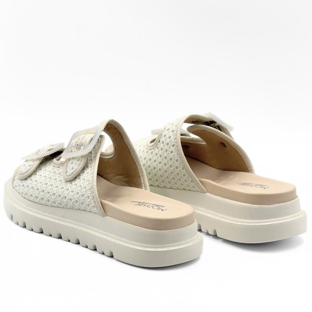 Tamanco Modare Slide Flatform com Fivela Feminino Off White 3