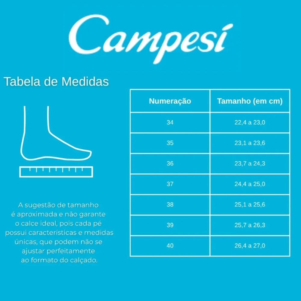 Sandália Campesi Casual Anabela Feminina Preto 5