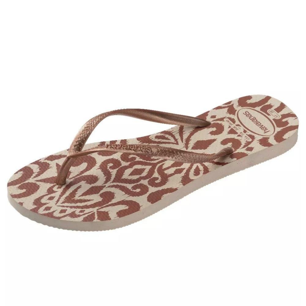 Chinelo Havaianas Tira Fina Slim Classy Essence Feminino Bege/Palha 2
