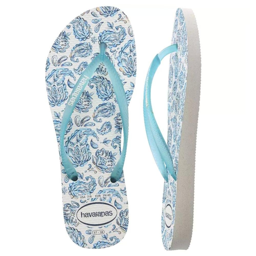 Chinelo Havaianas Tira Fina Slim Daydream Feminino Azul 4