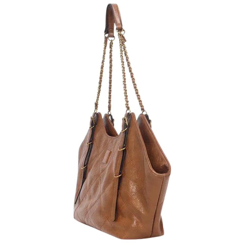 Bolsa Wj Sacola Média com Correntes Feminina Marrom 2