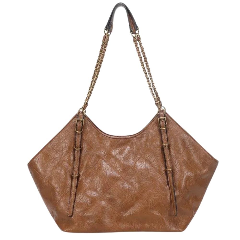 Bolsa Wj Sacola Média com Correntes Feminina Marrom 3
