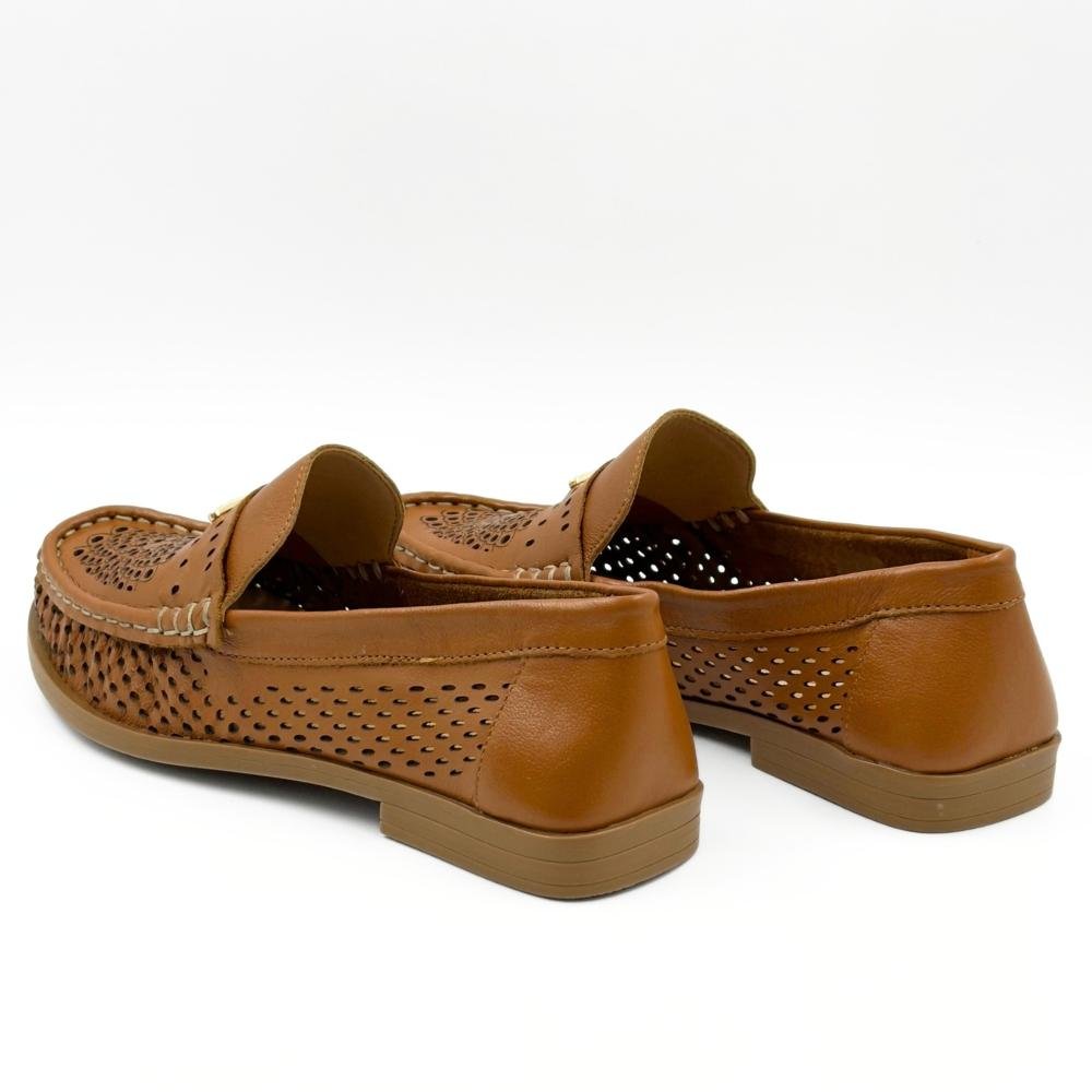 Sapato Bottero Loafer Salto Baixo Feminino Caramelo 3
