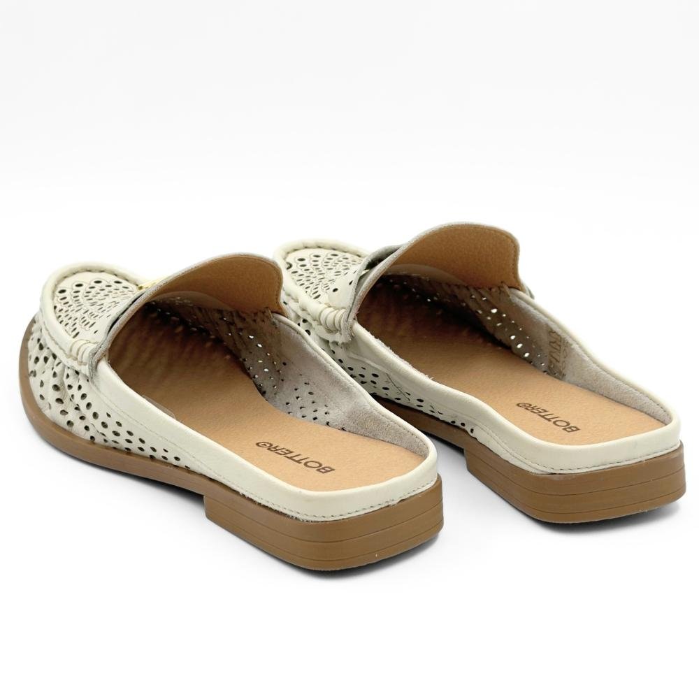 Mule Bottero Bico Redondo Salto Baixo Feminino Off White 3