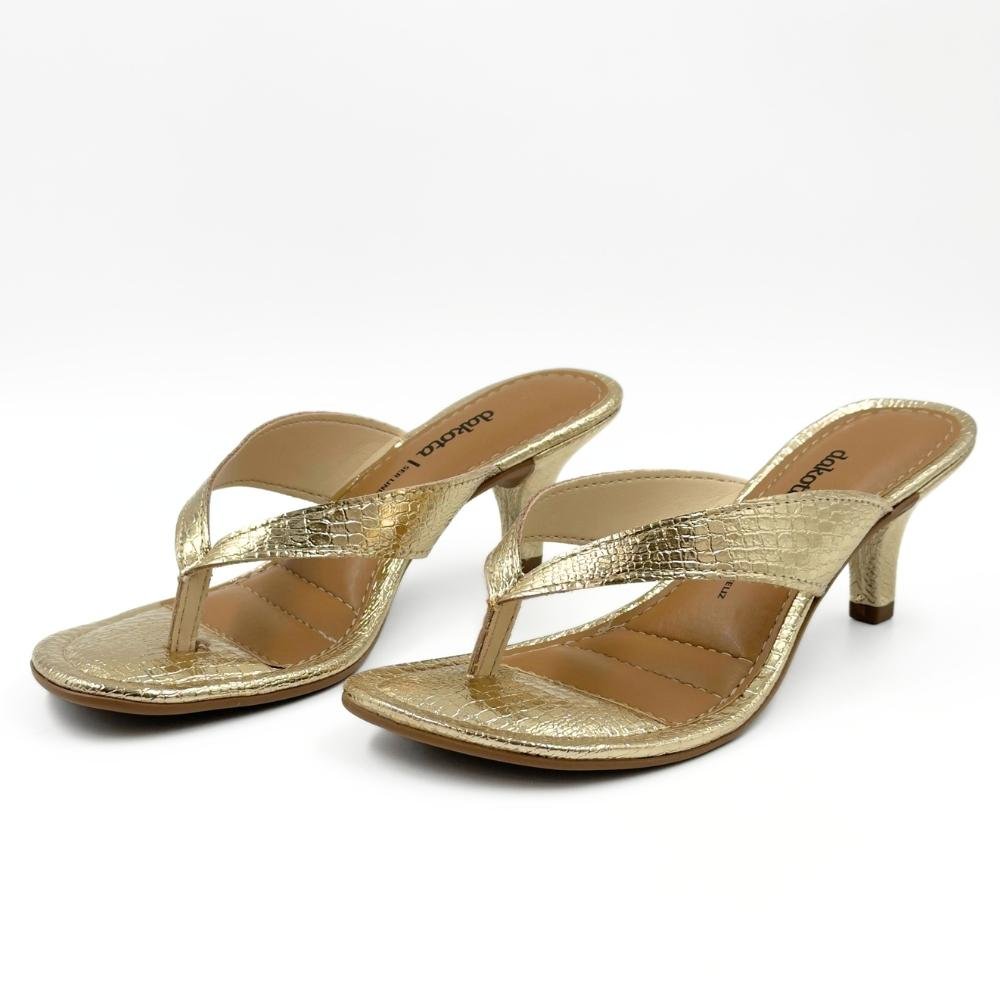 Tamanco Dakota Metalizado Tira Larga Salto Fino Feminino Champagne 2