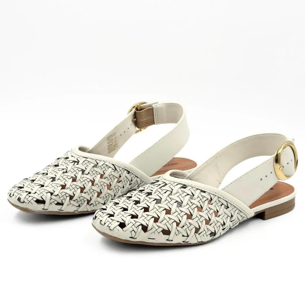 Sapato Bottero Slingback Salto Baixo Feminino Off White 2