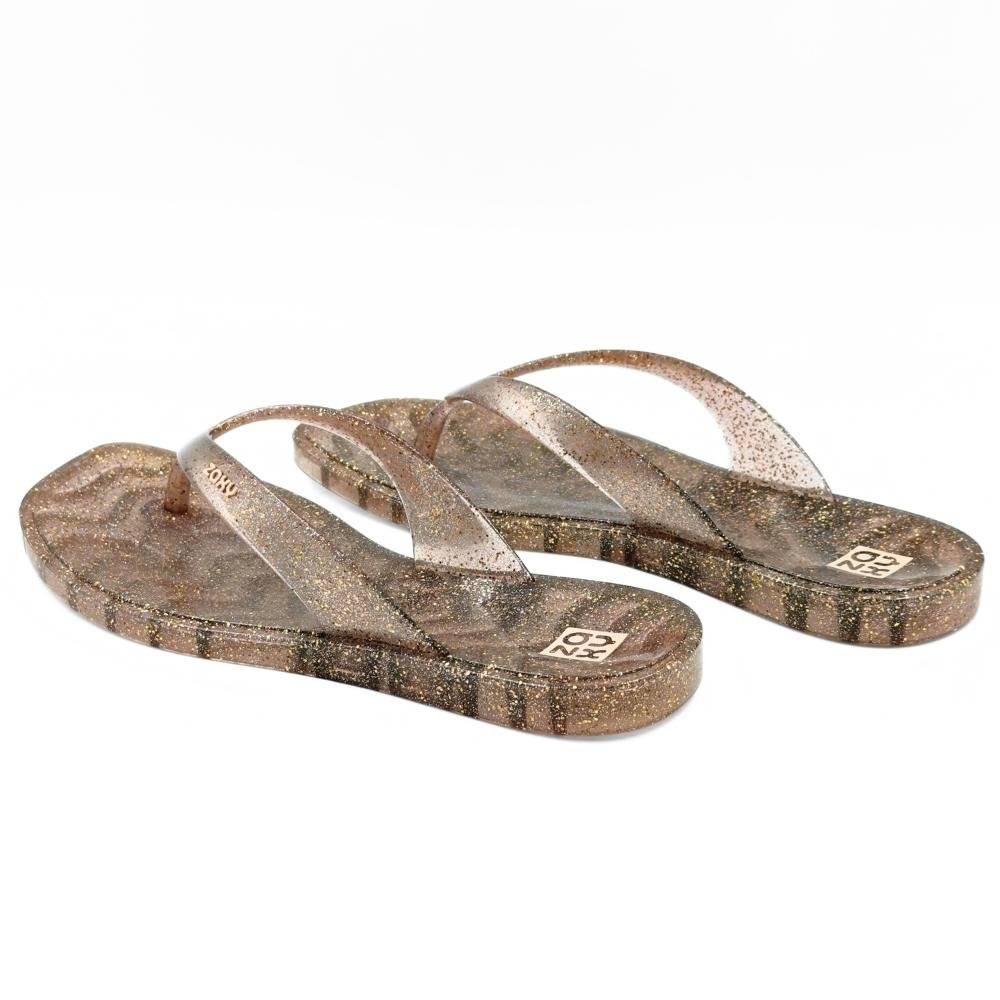 Chinelo Zaxy Jelly Tira Fina Feminino Nude Claro/Glitter 3