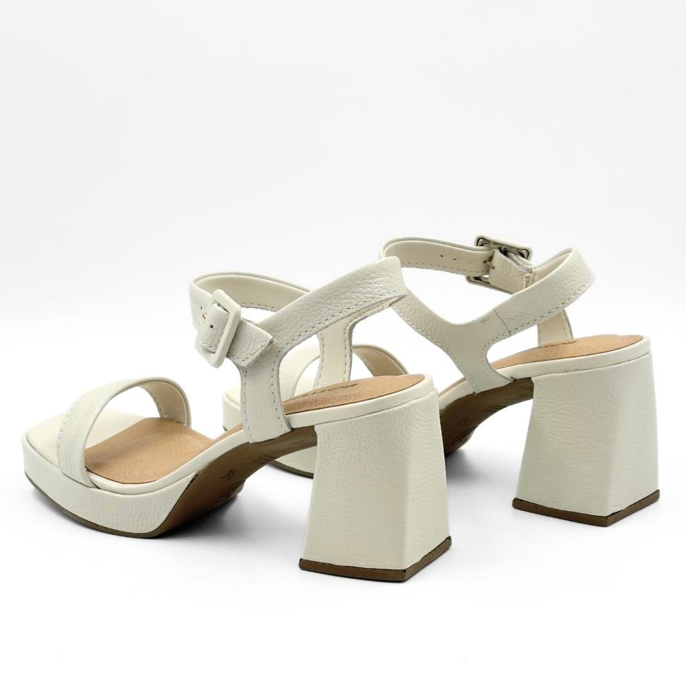 Sandália Bottero Casual Meia Pata Salto Bloco Feminina Off White 3