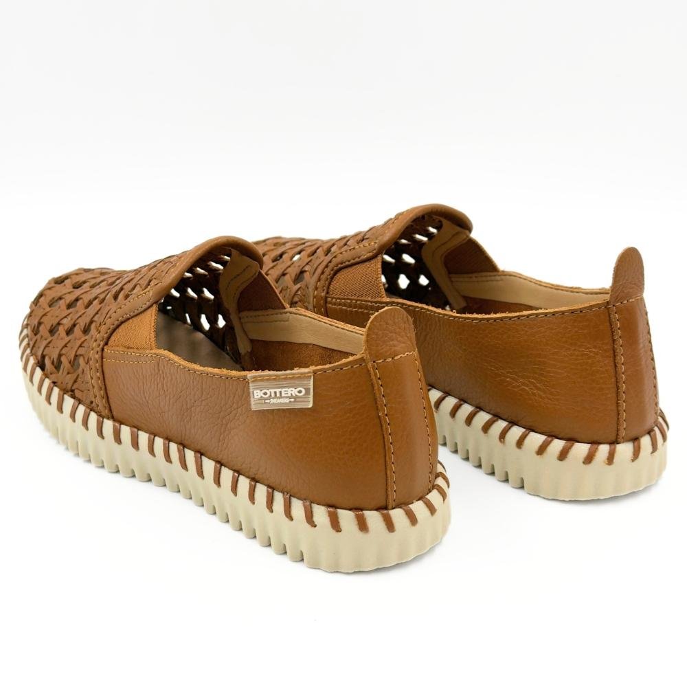 Sapato Bottero Mocassim Casual Tramado Feminino Caramelo 3