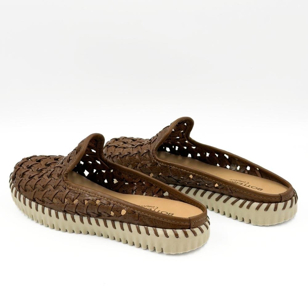 Mule Bottero Casual Tramado Rasteiro Feminino Chocolate 3