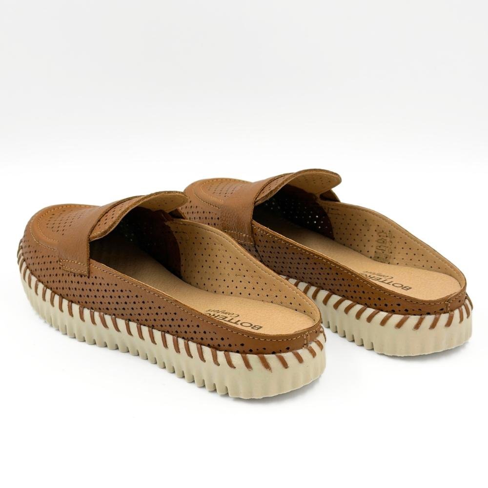Mule Bottero Casual Bico Redondo Rasteiro Feminino Caramelo 3