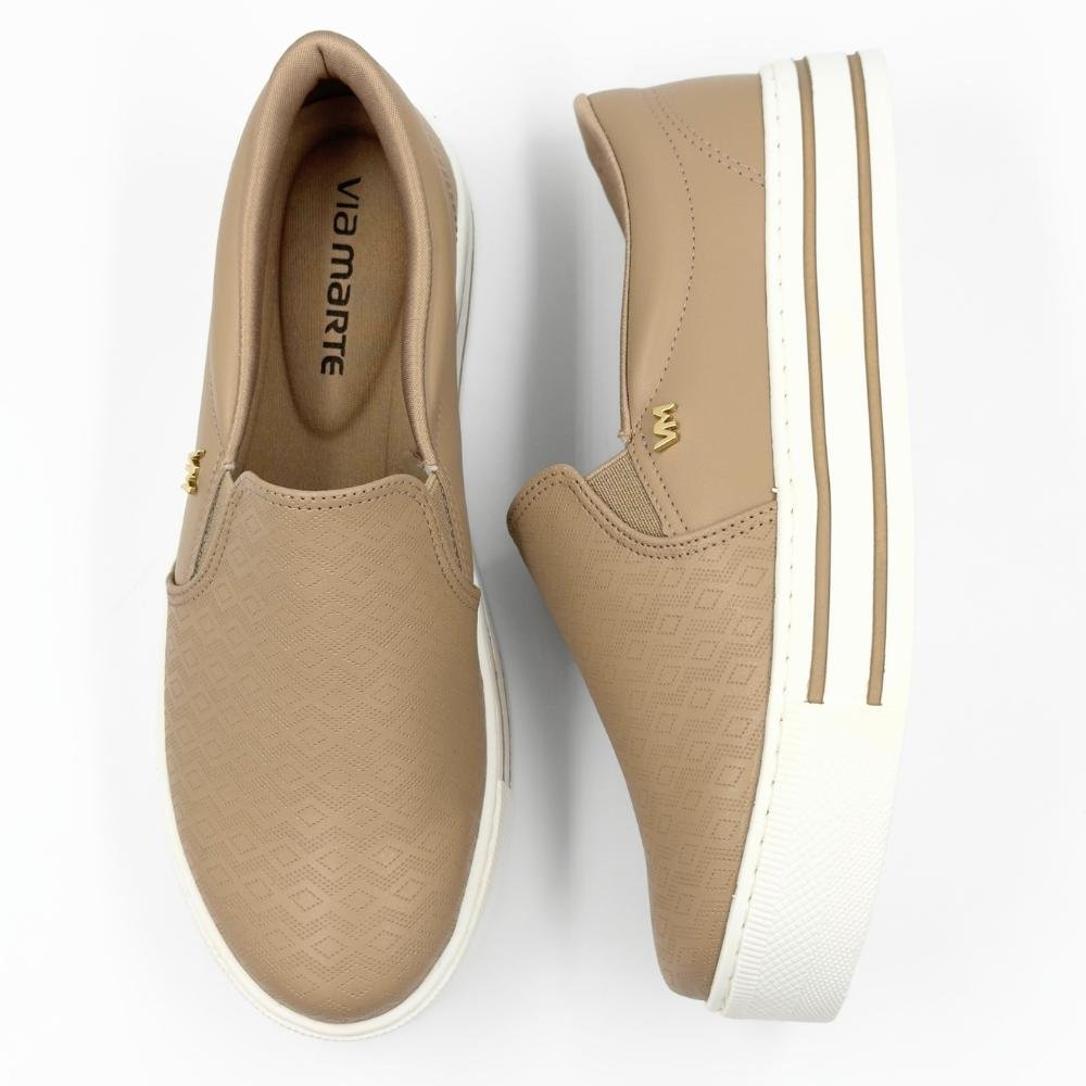 Tênis Via Marte Casual Slip Flatform Feminino Marrom 4