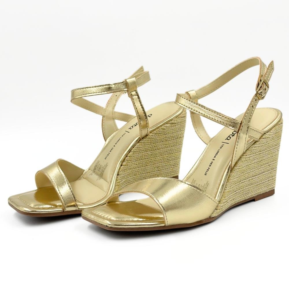Sandália Dakota Casual Metalizada Anabela Feminina Champagne 2
