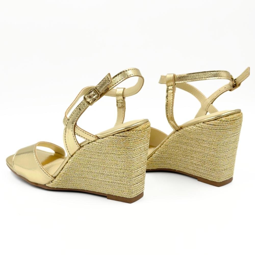 Sandália Dakota Casual Metalizada Anabela Feminina Champagne 3