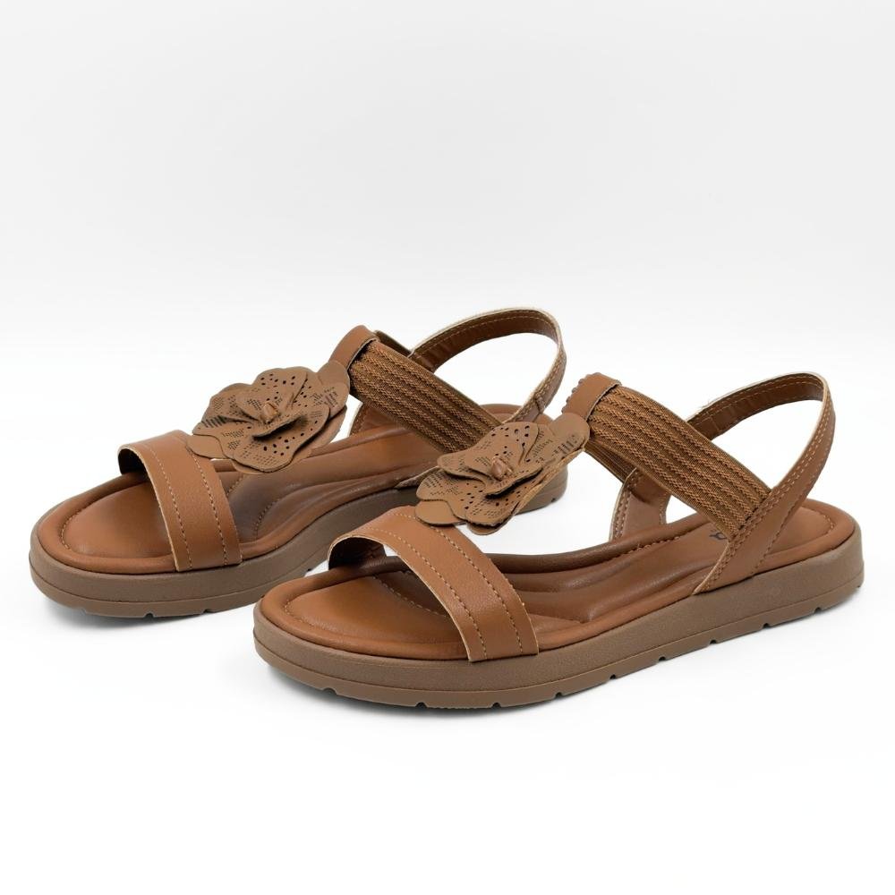 Sandália Dakota Casual Rasteira com Flor Feminina Mascavo 2
