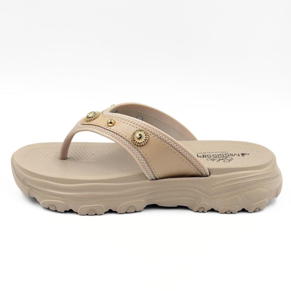 Tamanco Mississipi Flatform Tira Larga com Aplicações Feminino