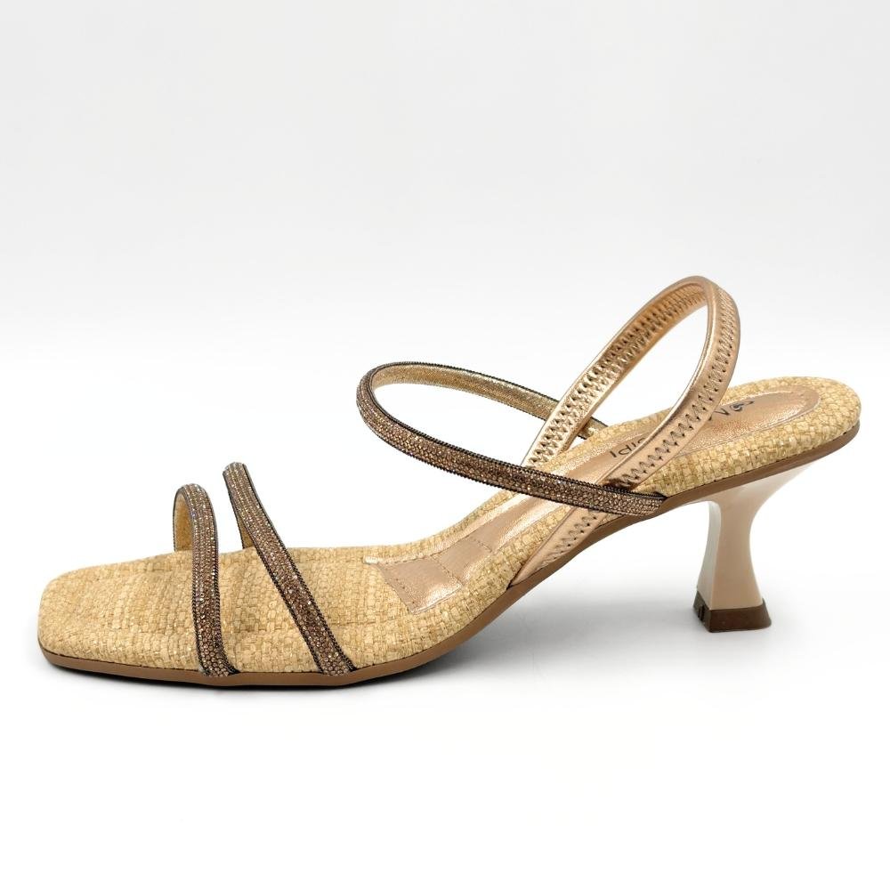 Sandália Mississipi Social com Strass Salto Fino Feminina