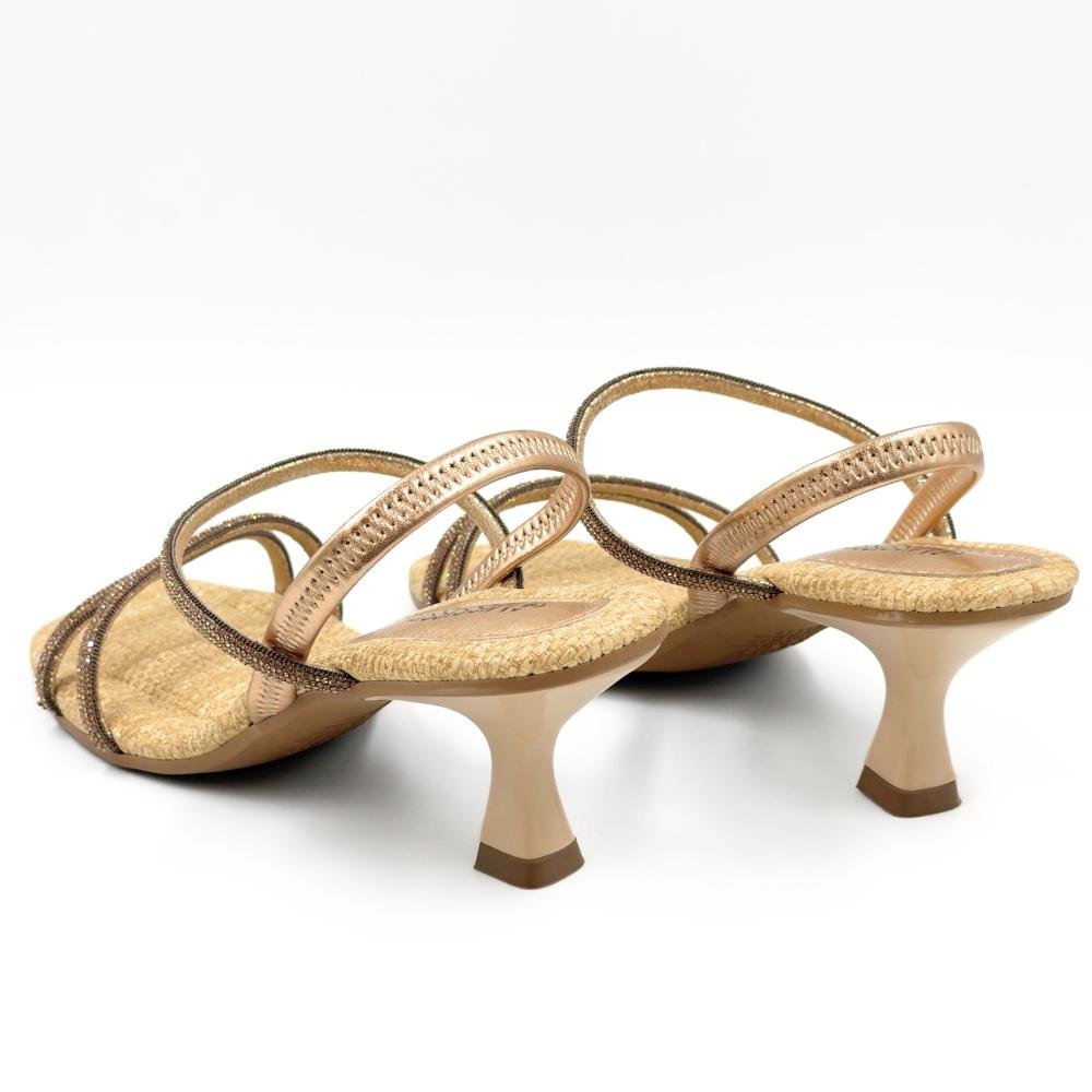 Sandália Mississipi Social com Strass Salto Fino Feminina Rose 3
