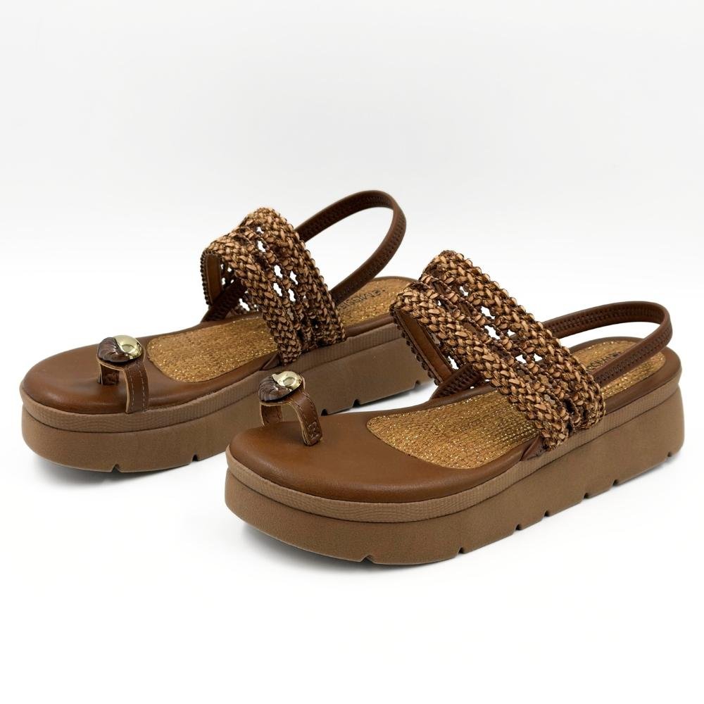 Sandália Mississipi Casual Flatform Feminina Caramelo/Tabaco 2