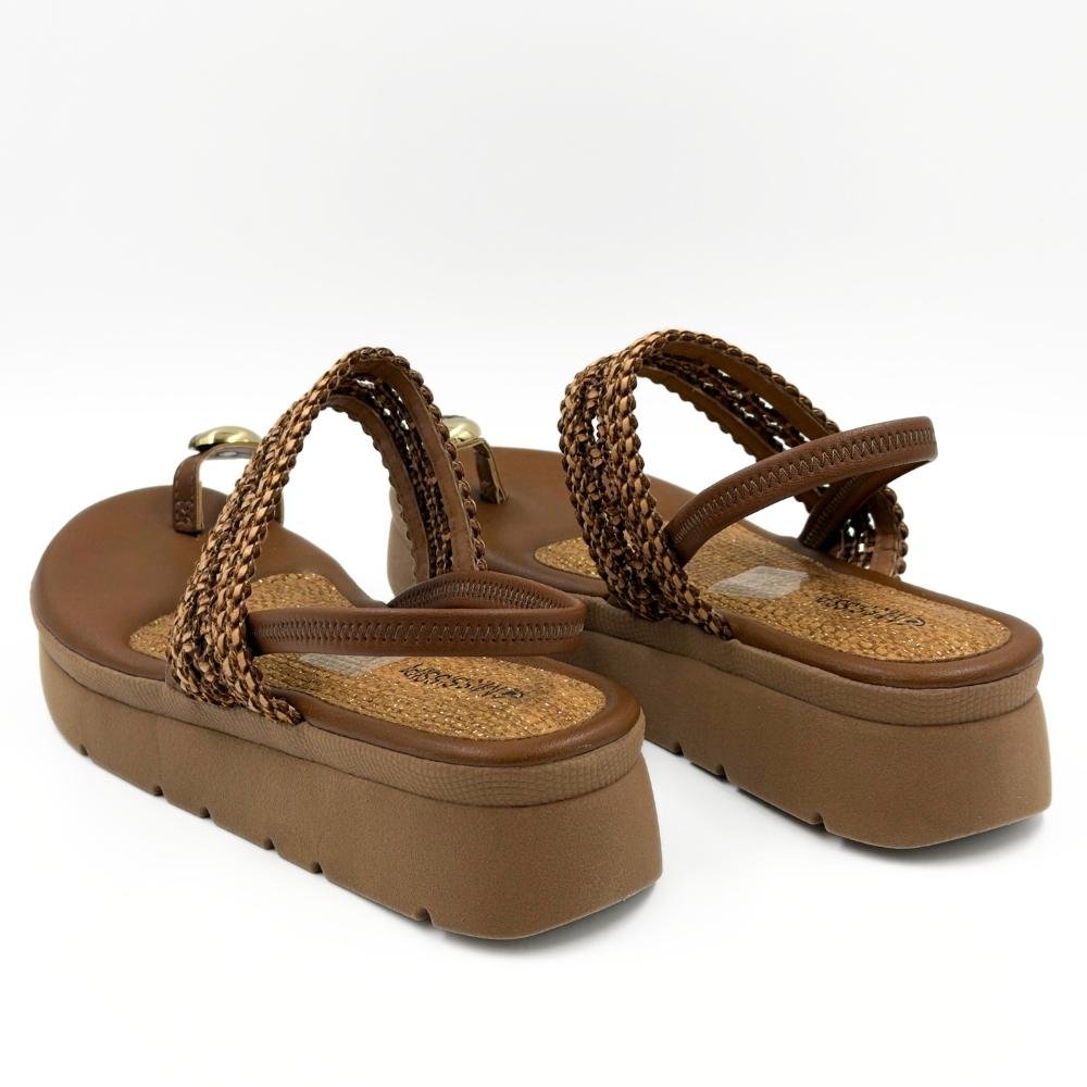 Sandália Mississipi Casual Flatform Feminina Caramelo/Tabaco 3