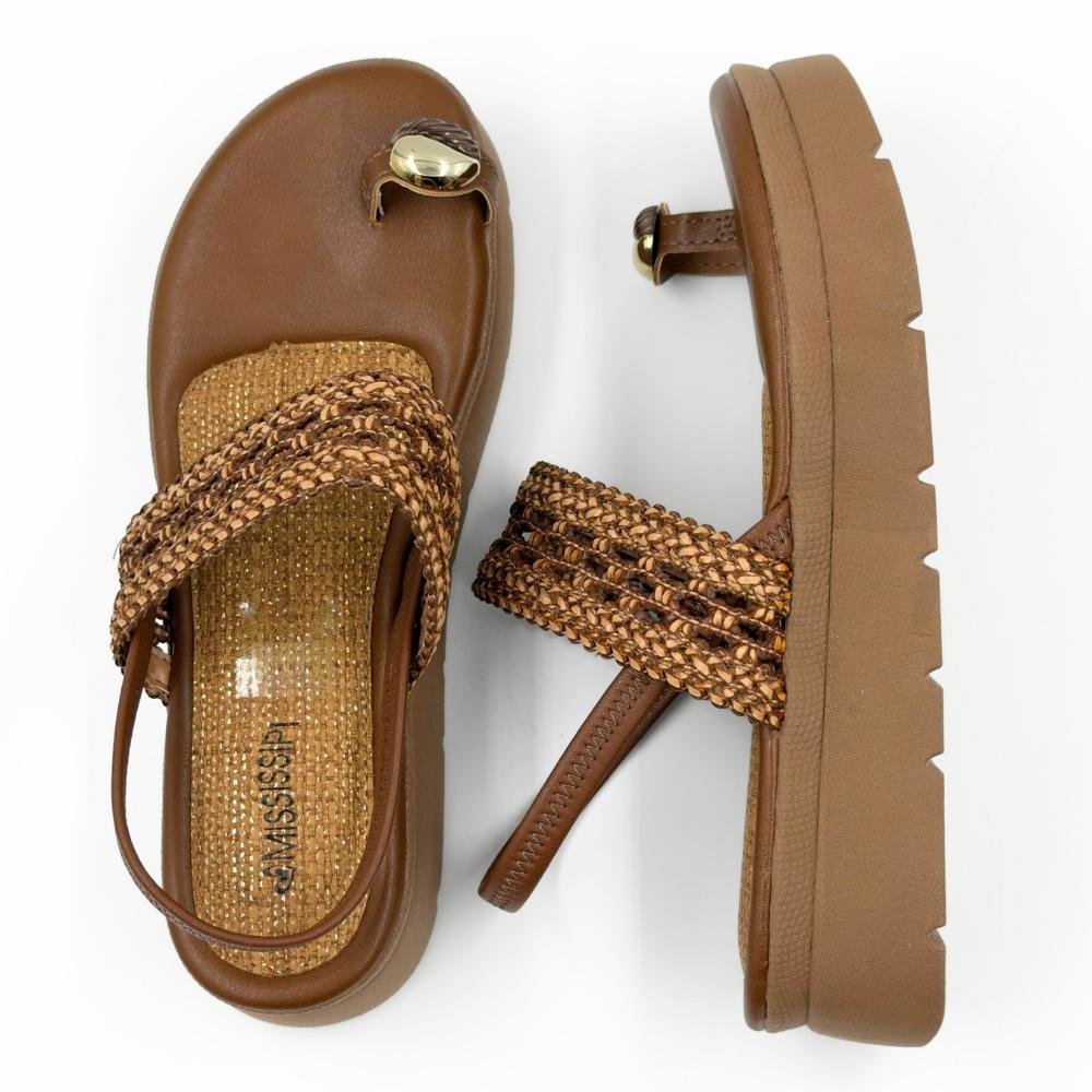 Sandália Mississipi Casual Flatform Feminina Caramelo/Tabaco 4