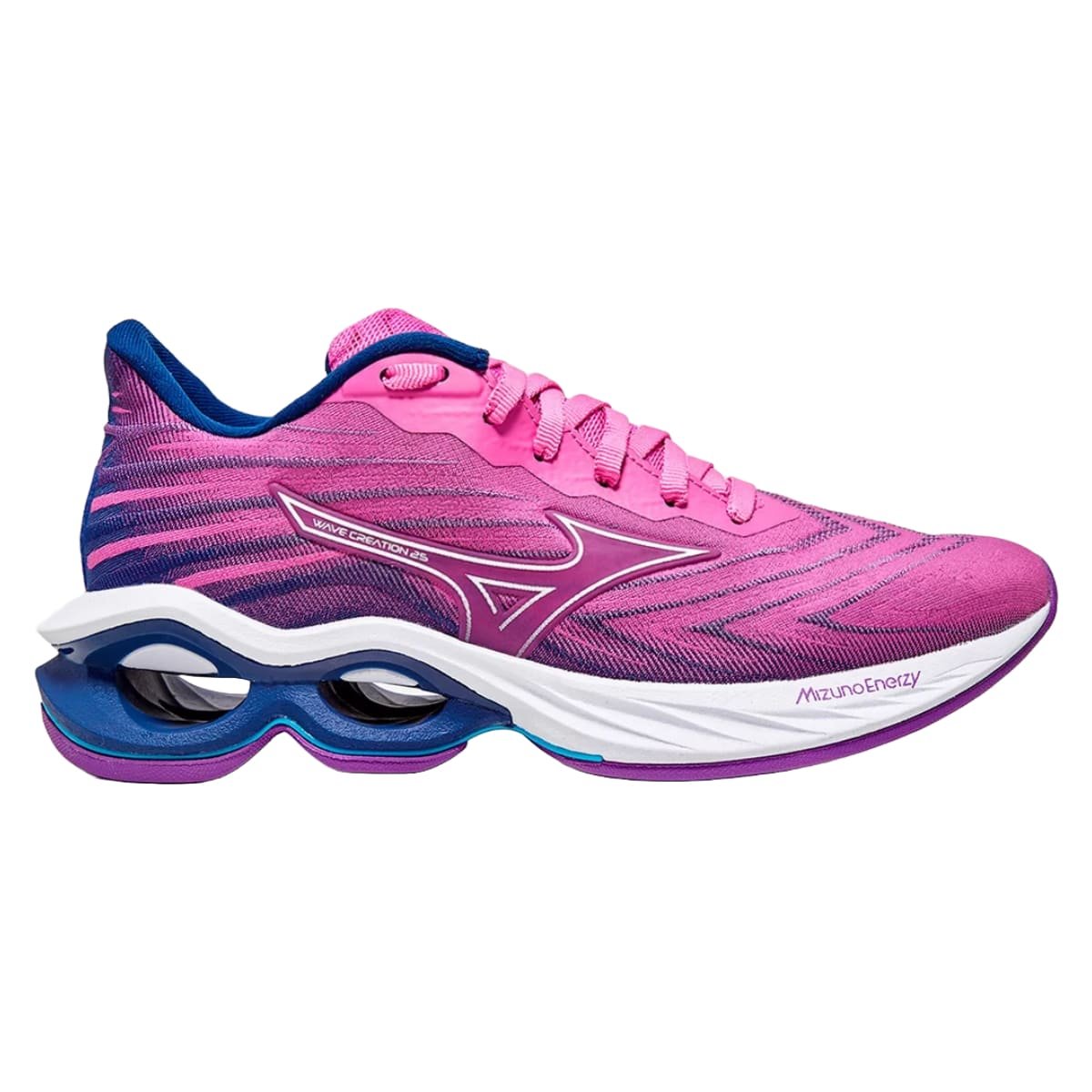 Tênis Mizuno Wave Creation 25 Feminino Marinho e Rosa Rosa/Azul