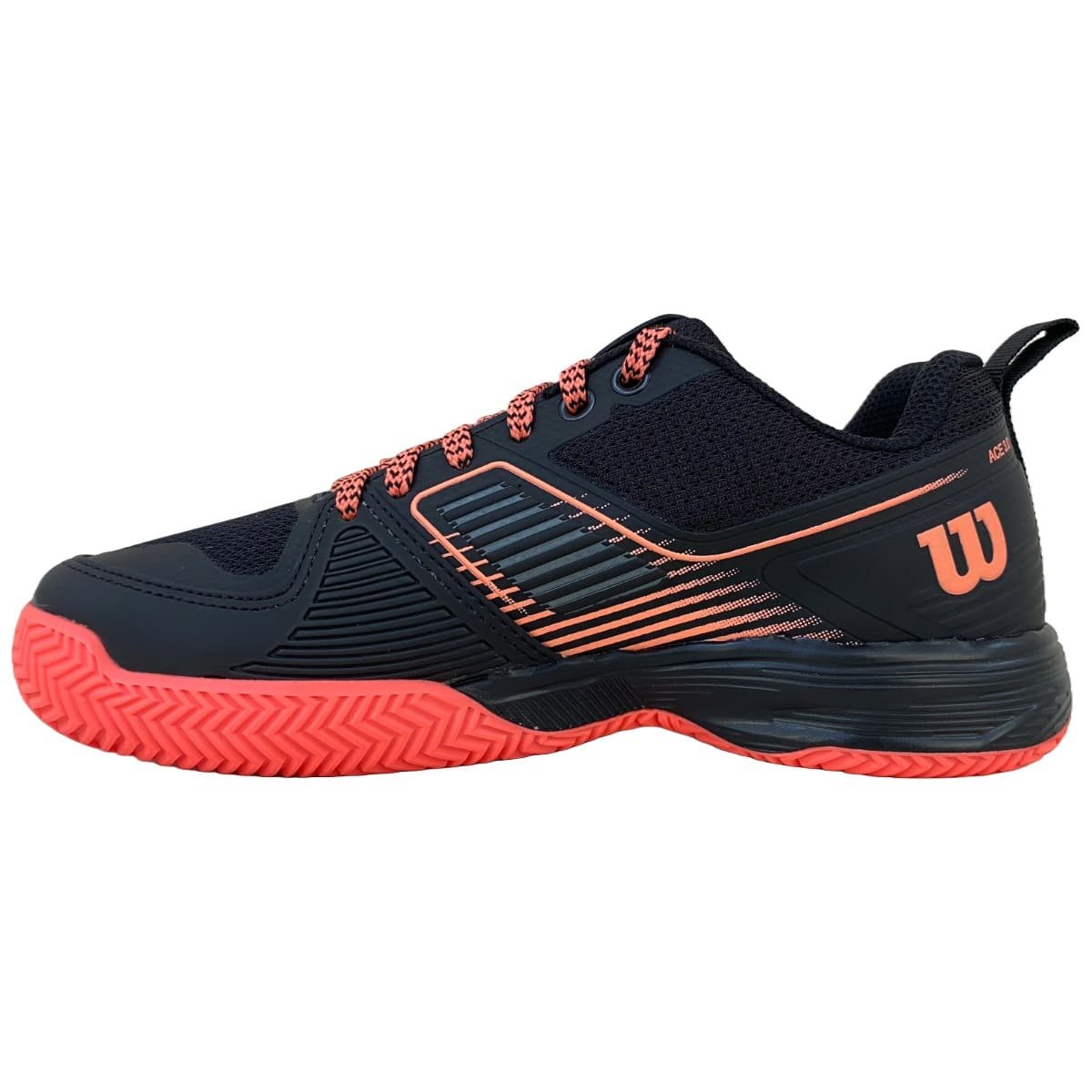 Tênis Wilson Ace 3.0 Clay Court Feminino Preto e Coral Preto/Laranja 2