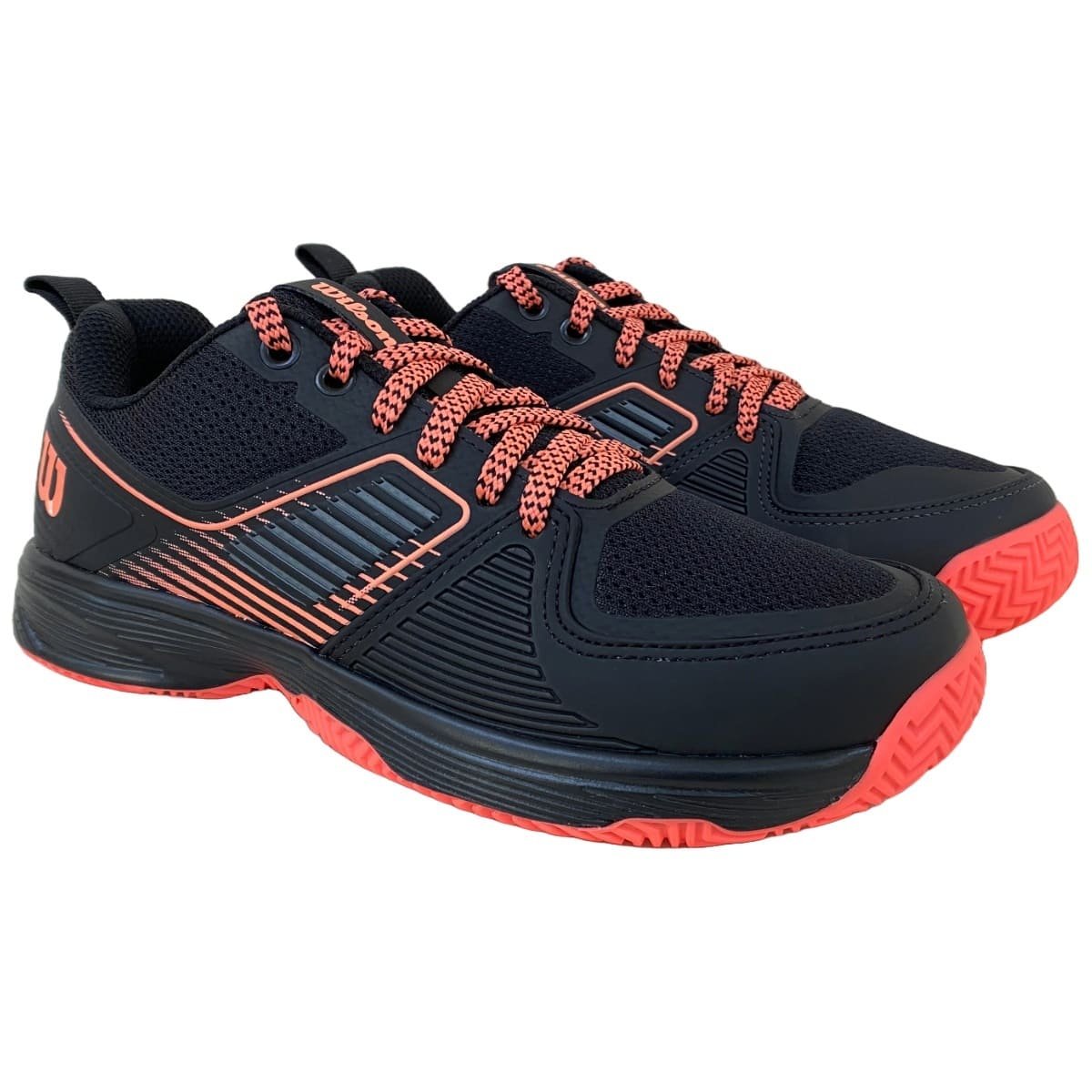 Tênis Wilson Ace 3.0 Clay Court Feminino Preto e Coral Preto/Laranja 4