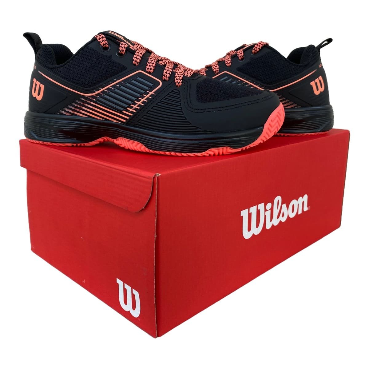 Tênis Wilson Ace 3.0 Clay Court Feminino Preto e Coral Preto/Laranja 7