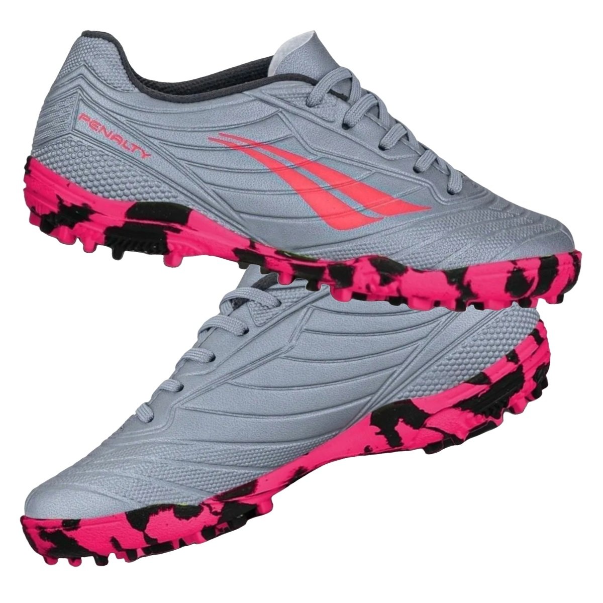 Chuteira Society Penalty Matis Kids XXI Infantil Cinza e Pink Cinza/Rosa 5