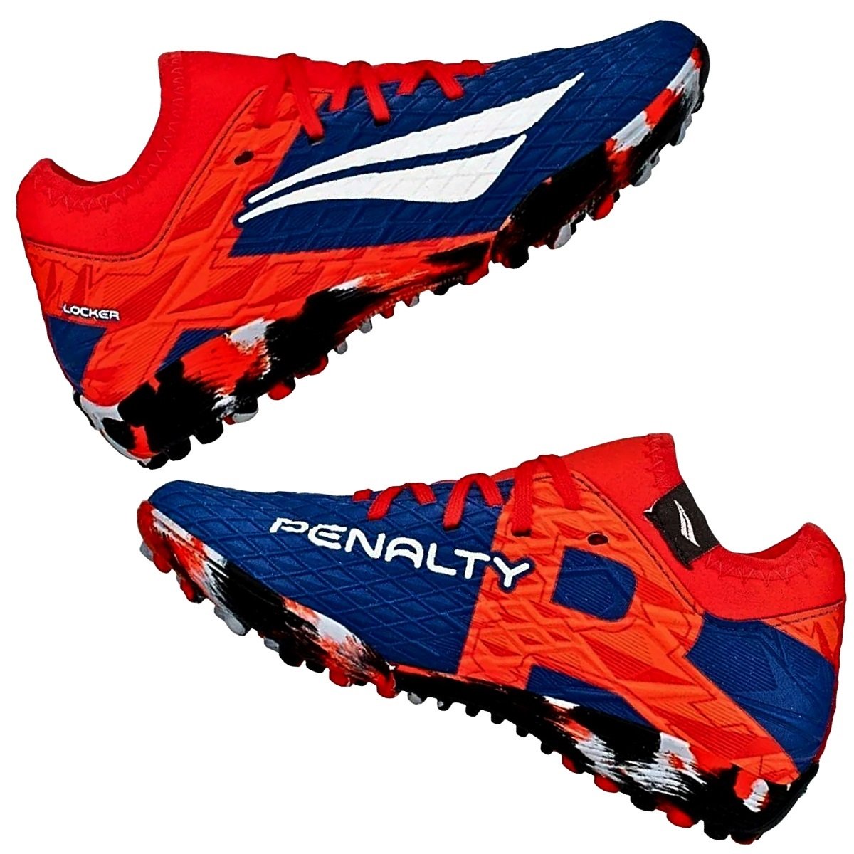 Chuteira Society Penalty Rx Locker Y-3 Infantil Laranja e Azul Laranja/Azul 5