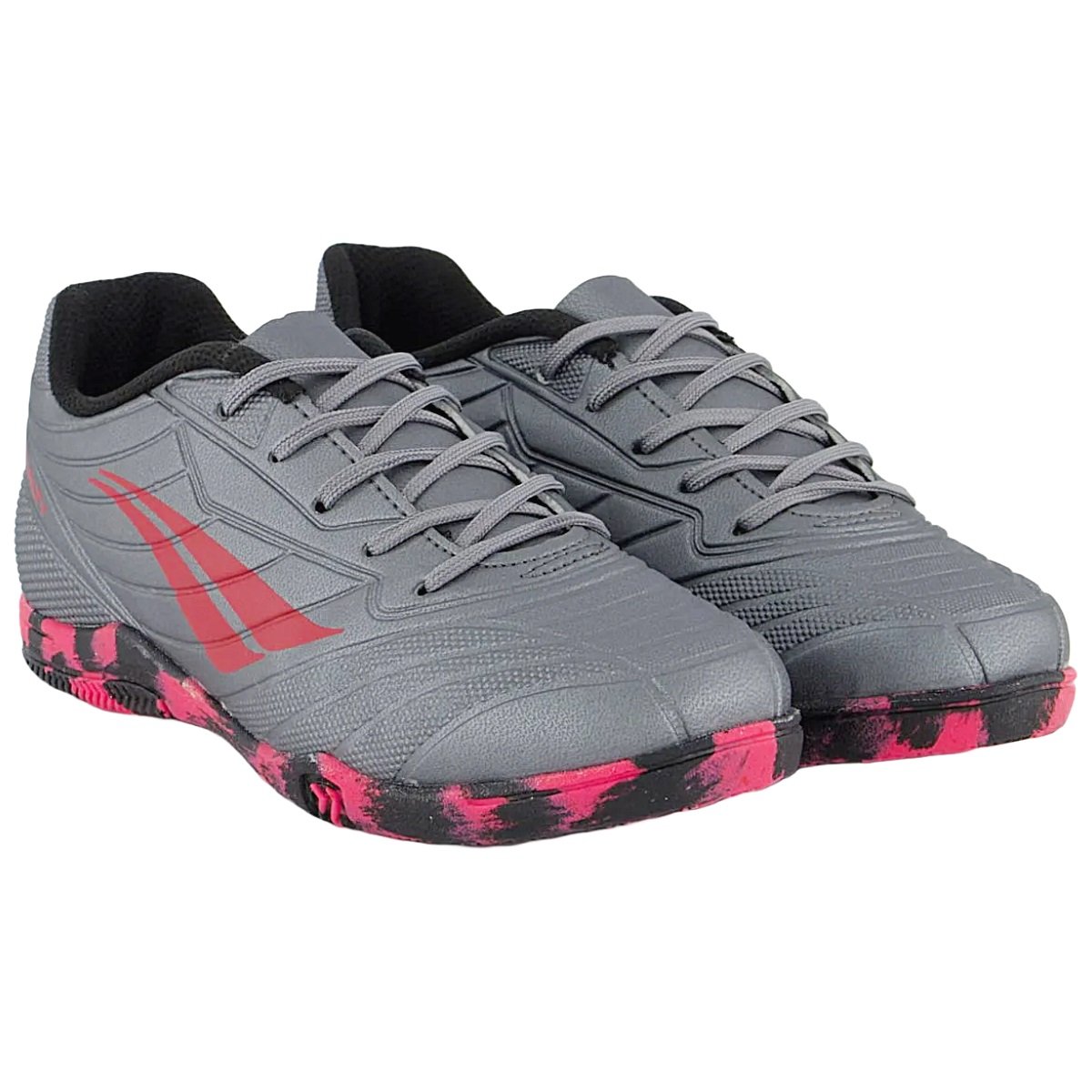 Chuteira Futsal Penalty Matis Kids XXI Infantil Cinza e Pink Cinza/Rosa 2