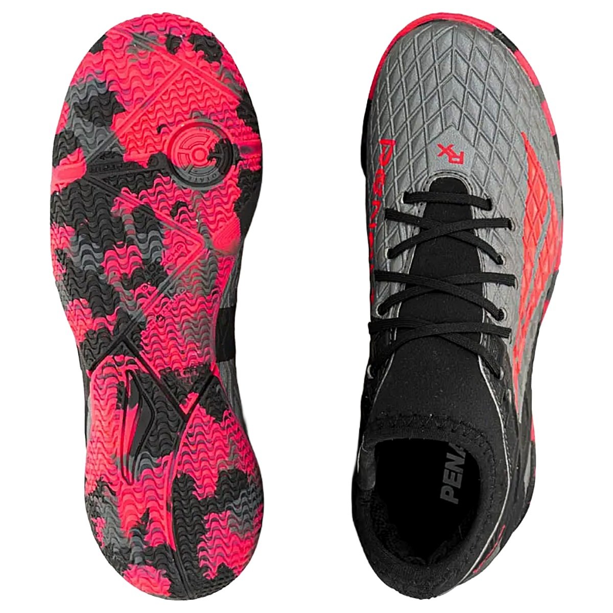 Chuteira Futsal Penalty RX Locker Y-3 Infantil Cinza e Pink Cinza/Rosa 5