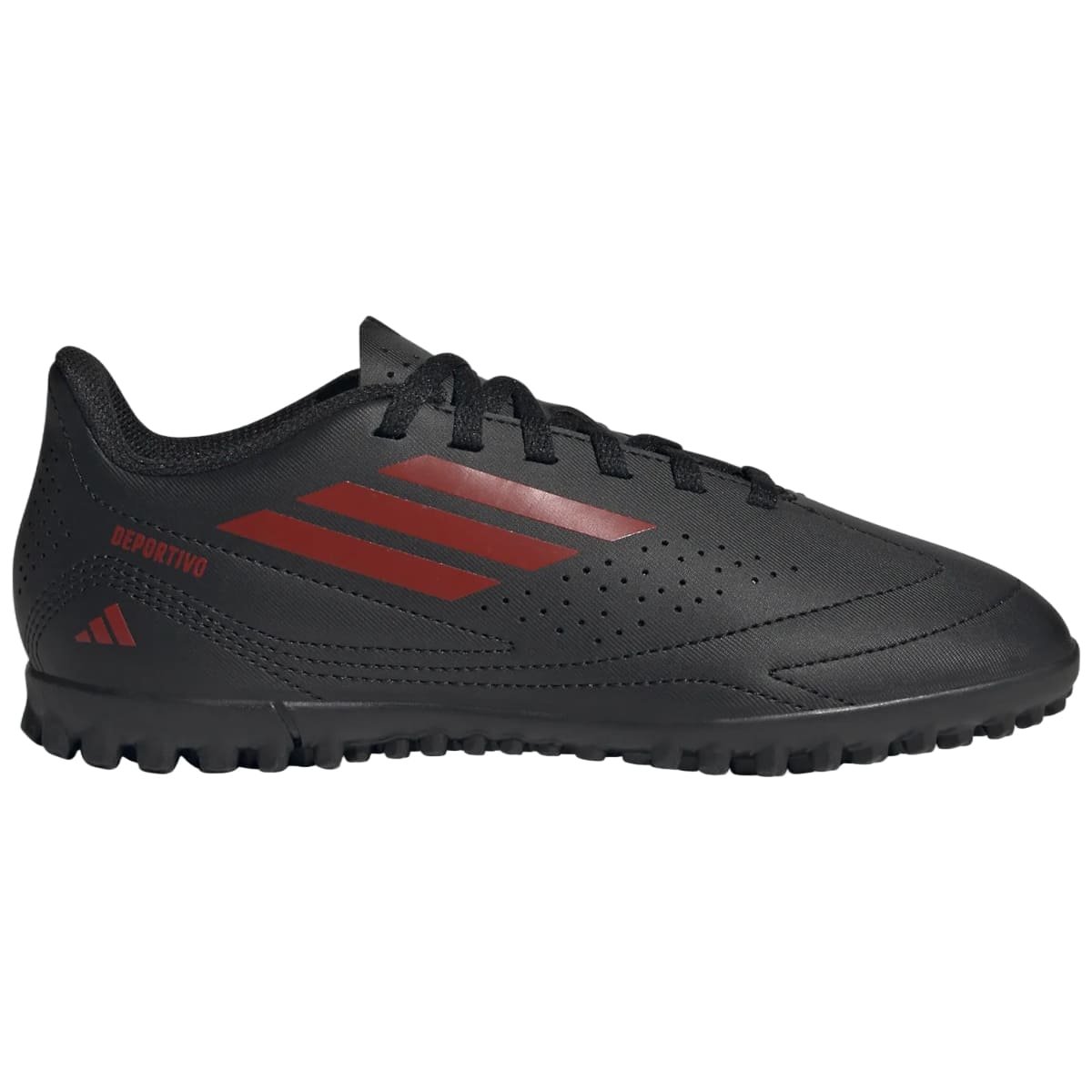 Chuteira Society Adidas Deportivo III Infantil Preto e Vermelho