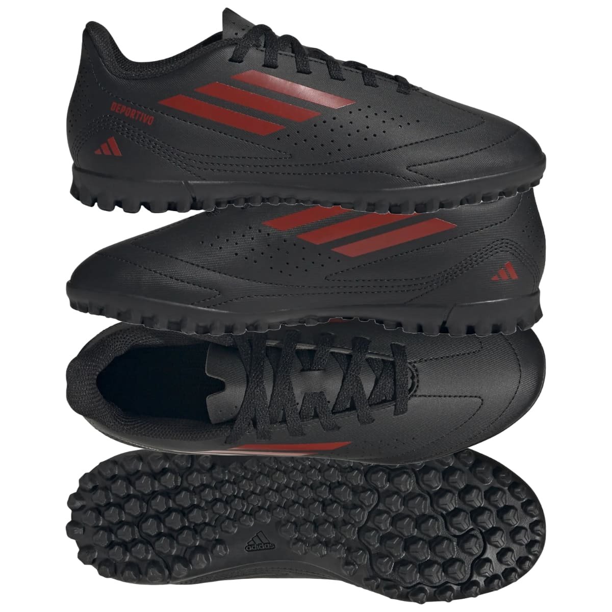 Chuteira Society Adidas Deportivo III Infantil Preto e Vermelho Preto 7