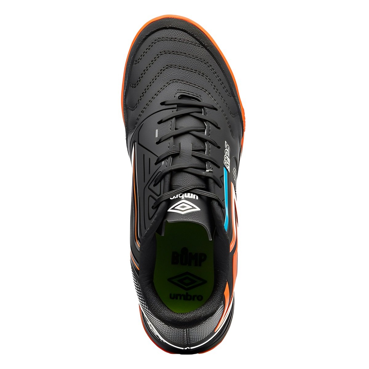 Chuteira Futsal Umbro Pro 5 Bump Club Masculino Preto e Laranja Preto 6