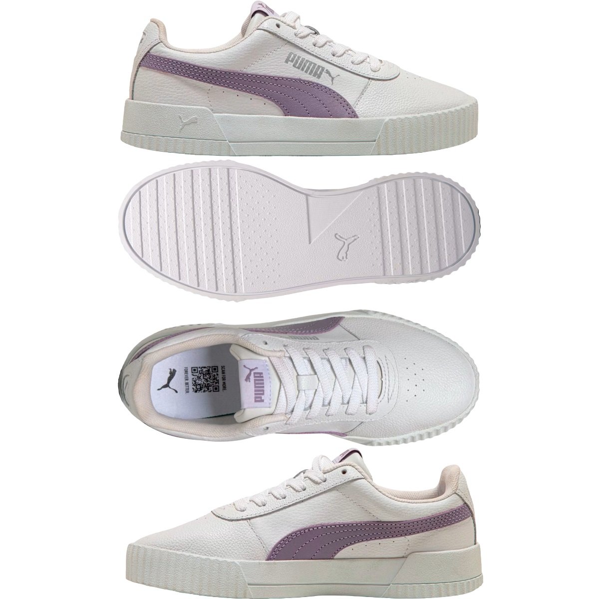 Tênis Puma Carina L Feminino Branco e Lilás Branco 8