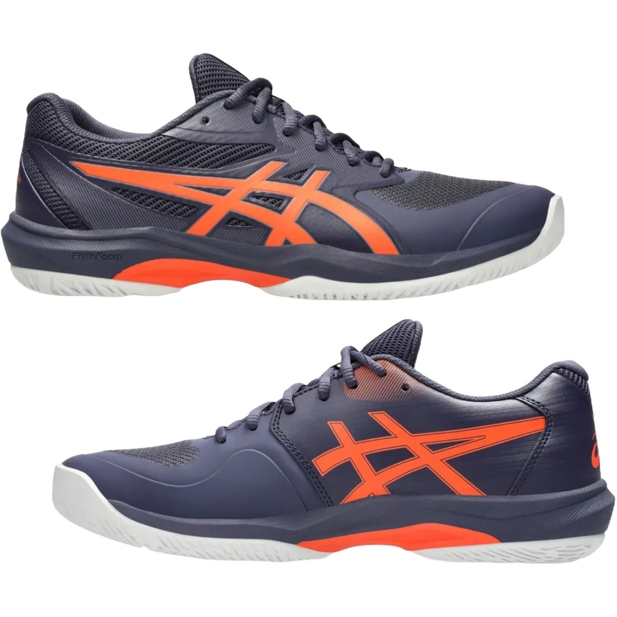 Tênis Asics Game FF Clay Masculino Marinho e Laranja Azul 7