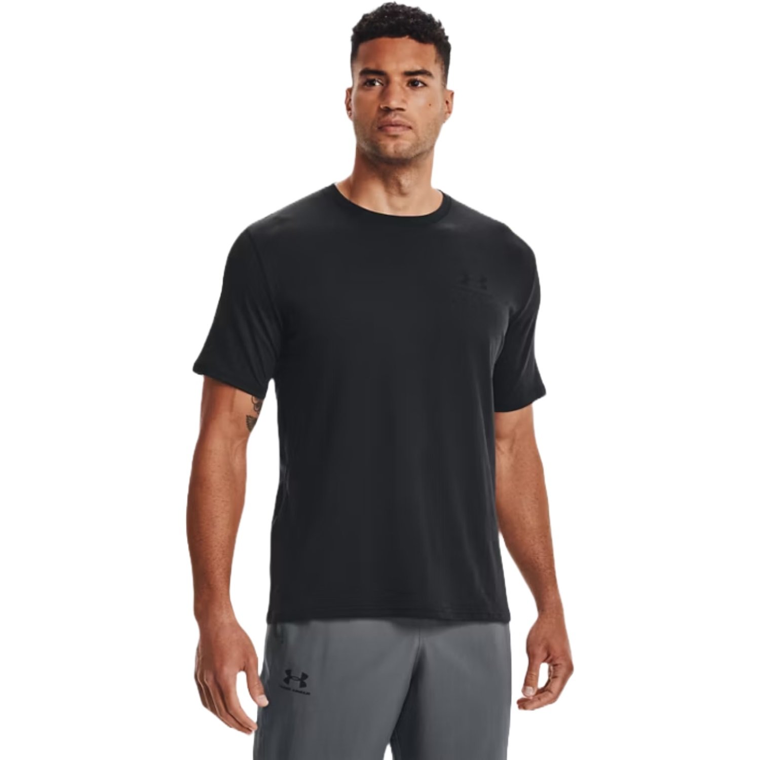 Camiseta Under Armour Sportstyle Left Chest Masculino Cinza Escuro 3