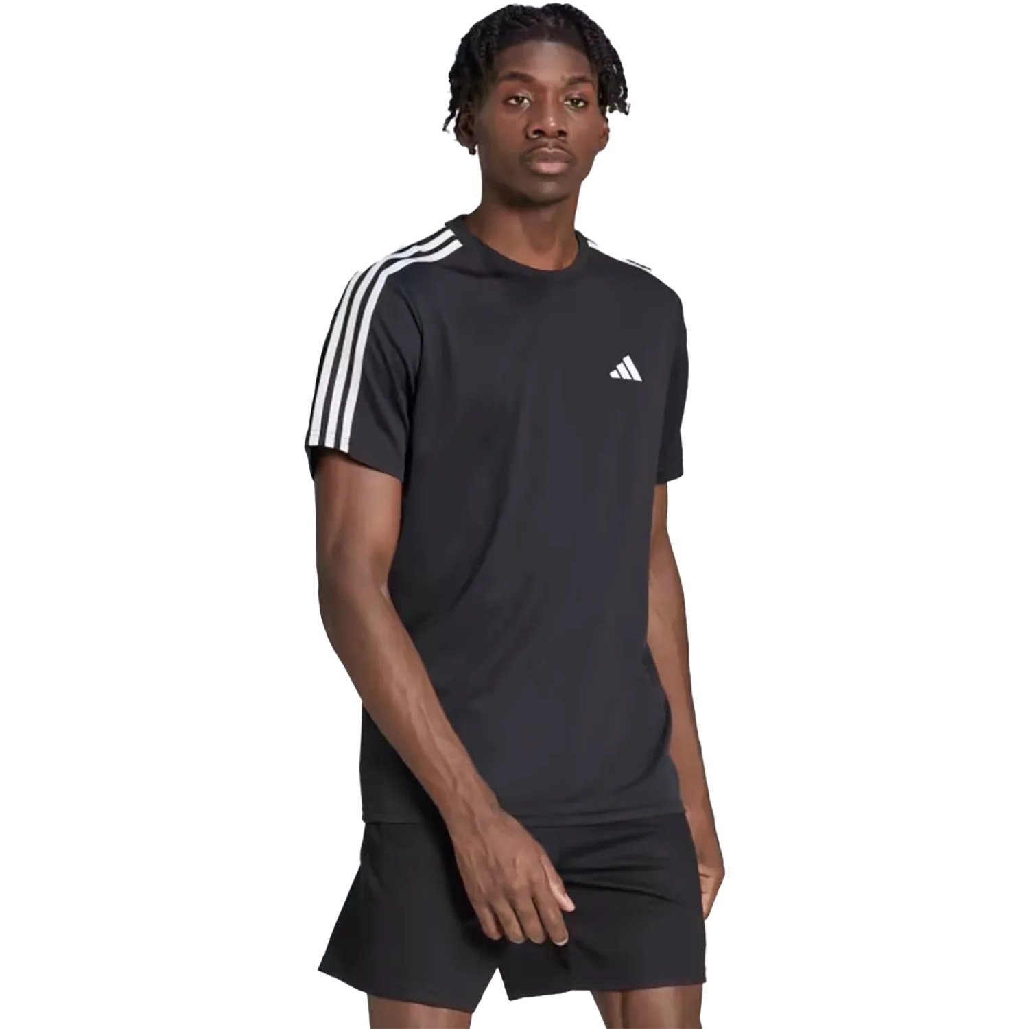 Camiseta Adidas Essentials 3 Listras Masculino Preto 2