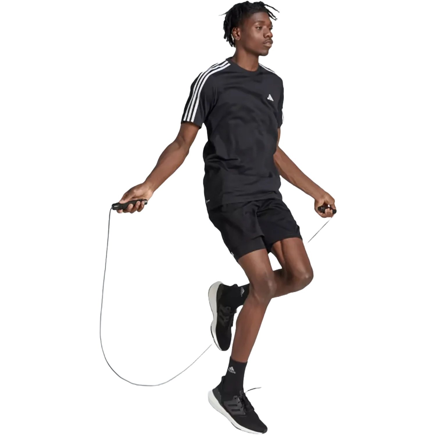 Camiseta Adidas Essentials 3 Listras Masculino Preto 4