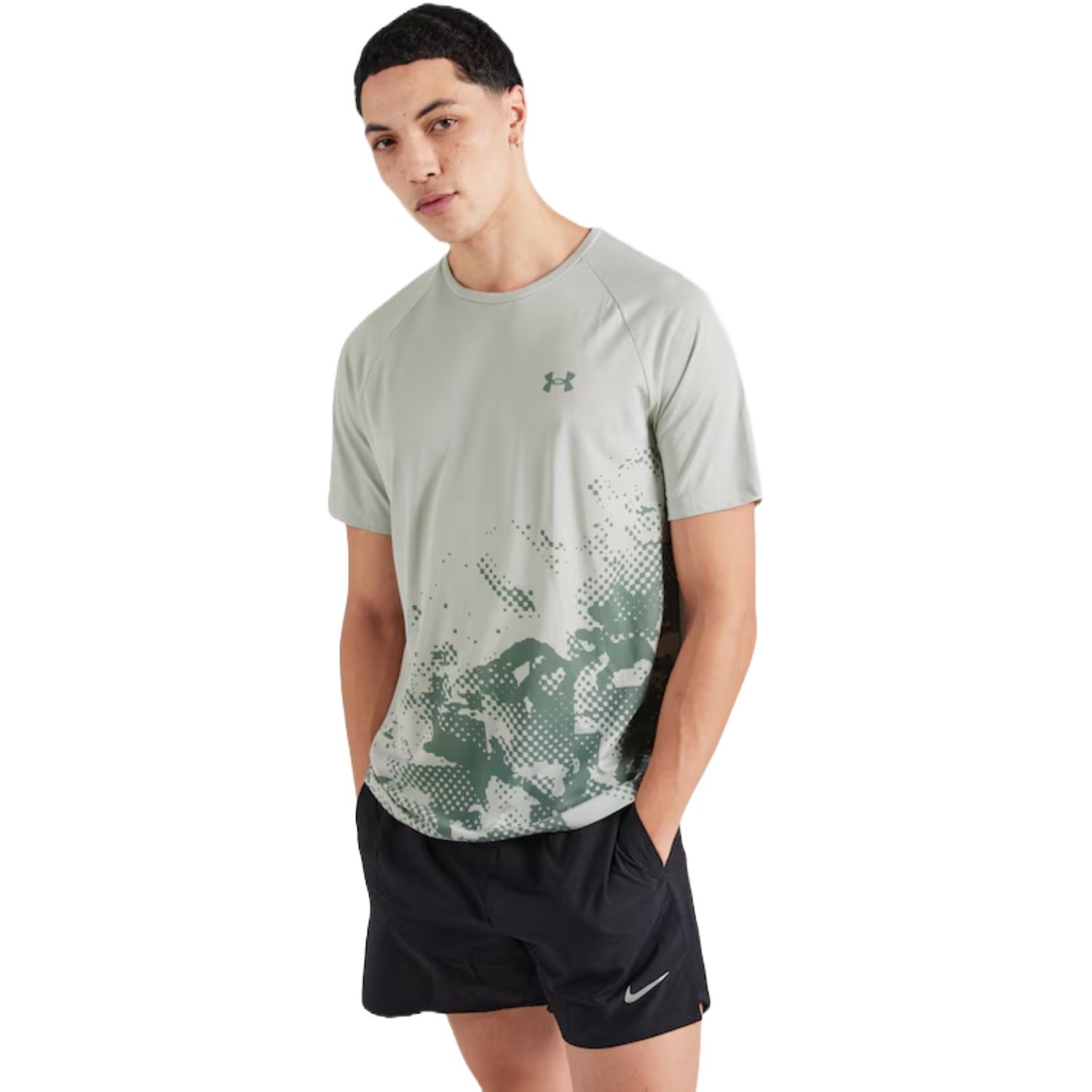 Camiseta Under Armour Tech Fade Masculino Branco/Verde 4
