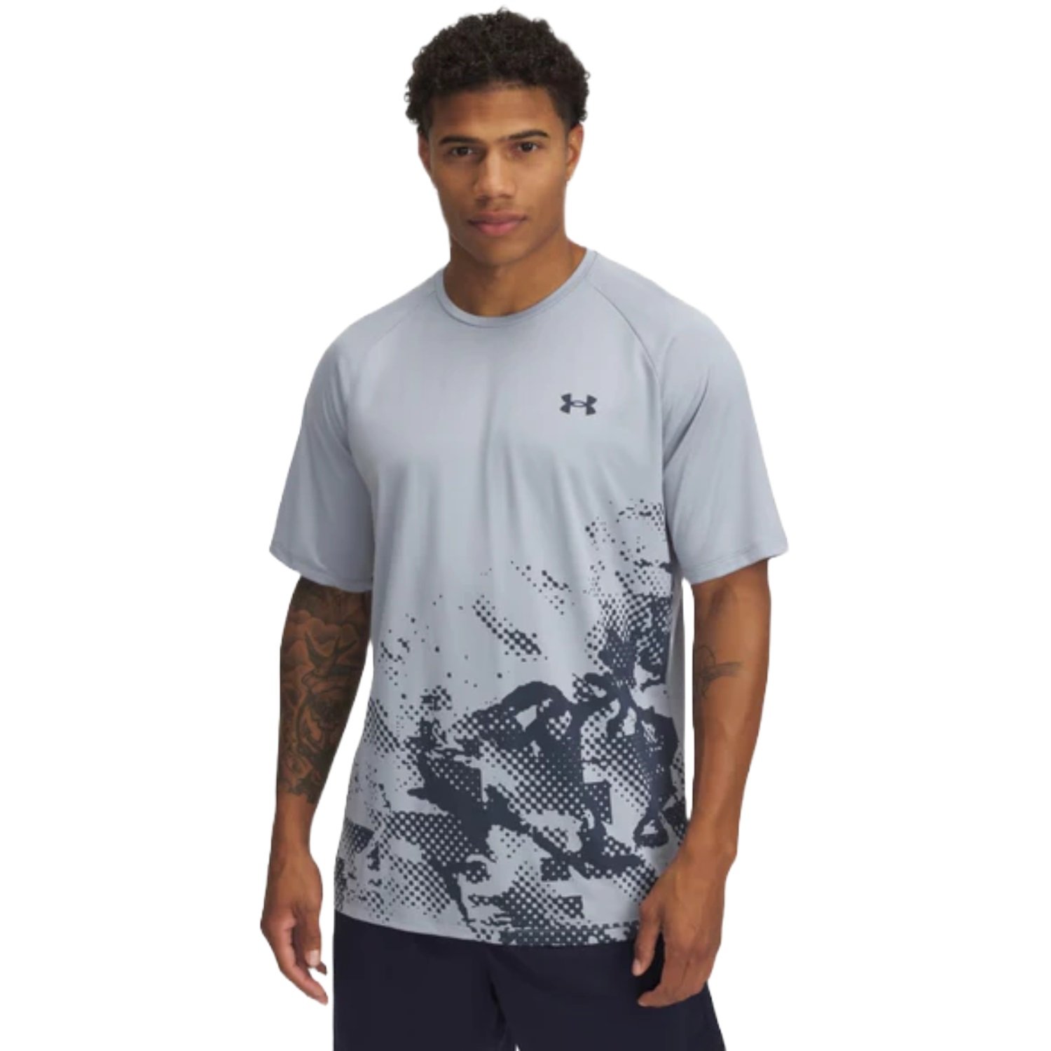 Camiseta Under Armour Tech Fade Masculino Cinza 1