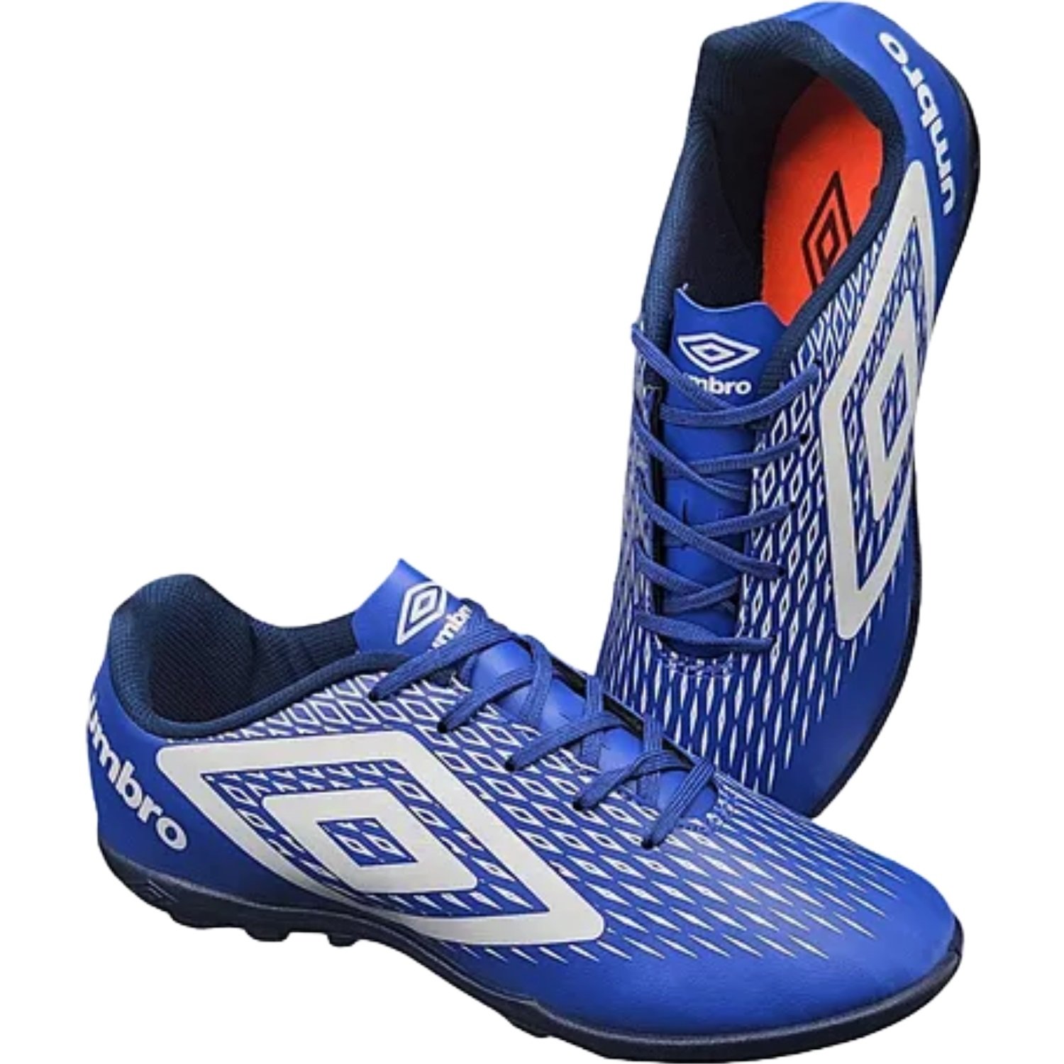 Chuteira Society Umbro X-Diamond Infantil Azul/Branco 5