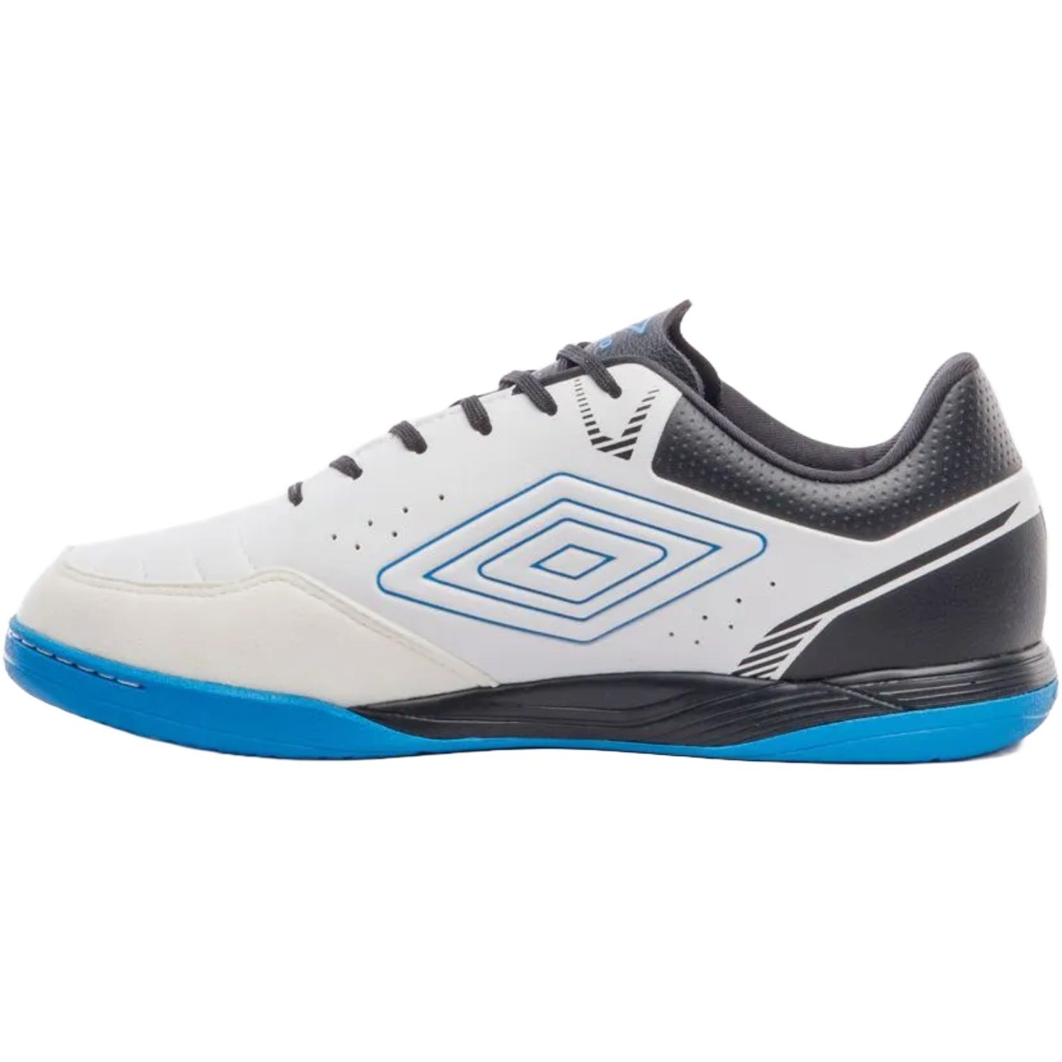 Chuteira Futsal Umbro Neo-Comfort Masculino Branco/Preto/Azul 2