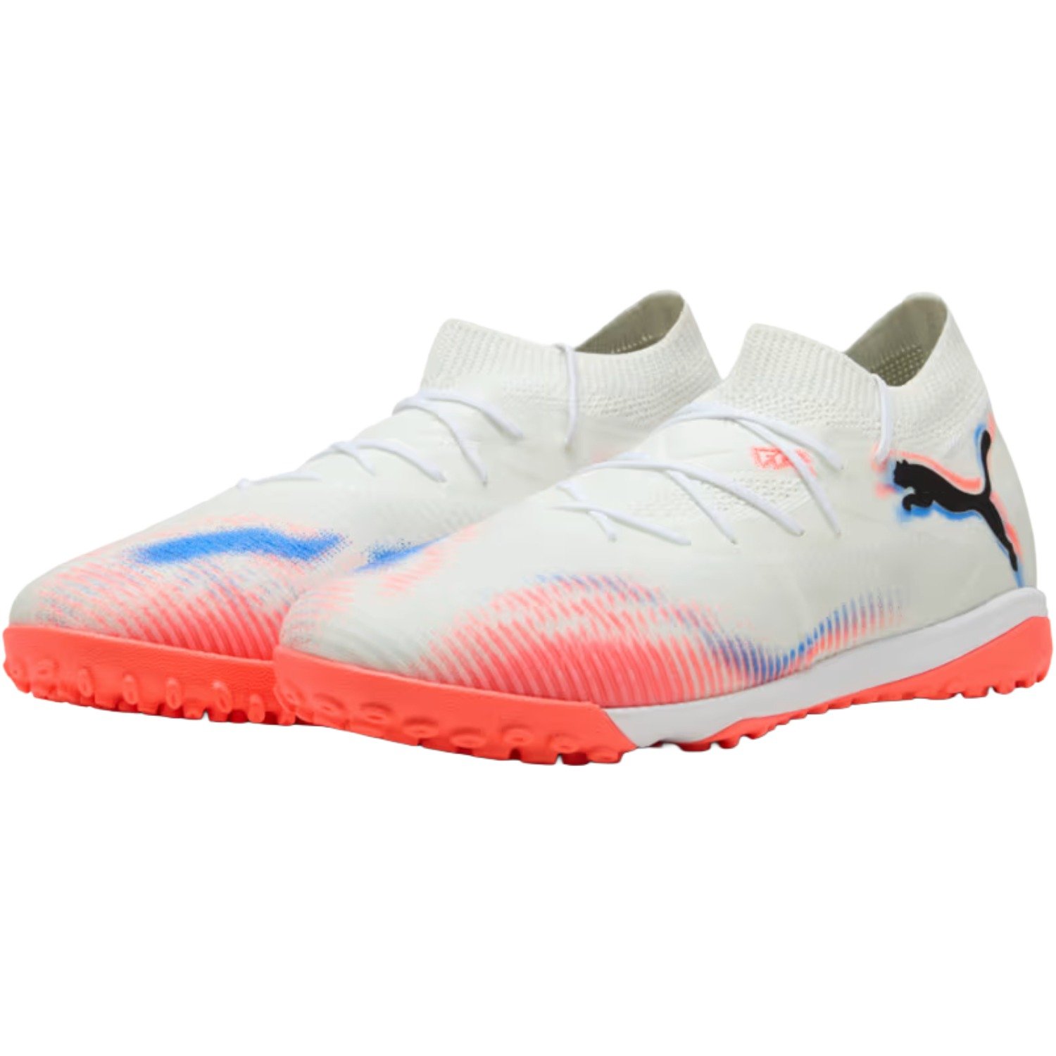 Chuteira Society Puma Future 8 Match TT Masculino Branco/Azul/Laranja