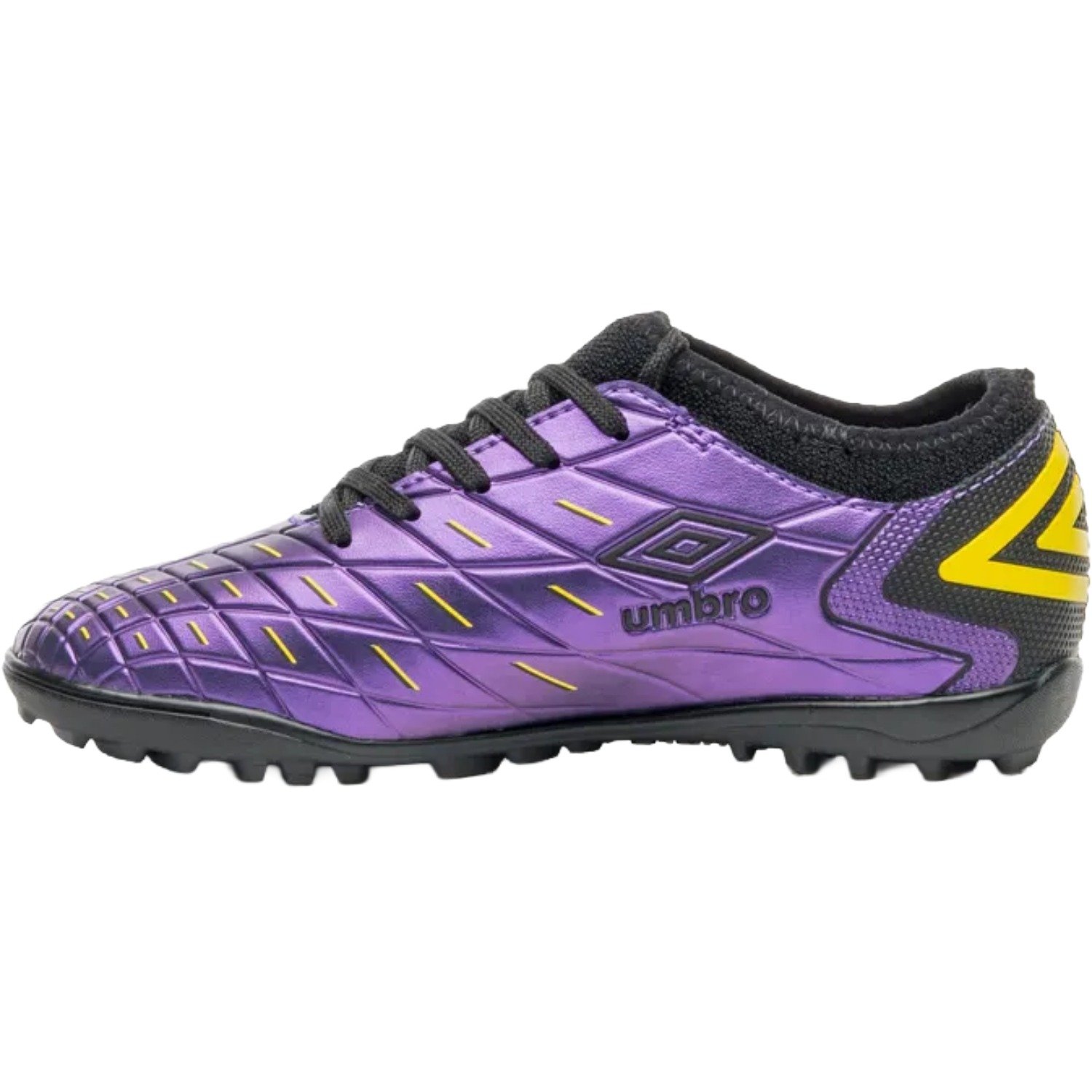 Chuteira Society Umbro Domain Infantil Roxo/Preto/Amarelo 2