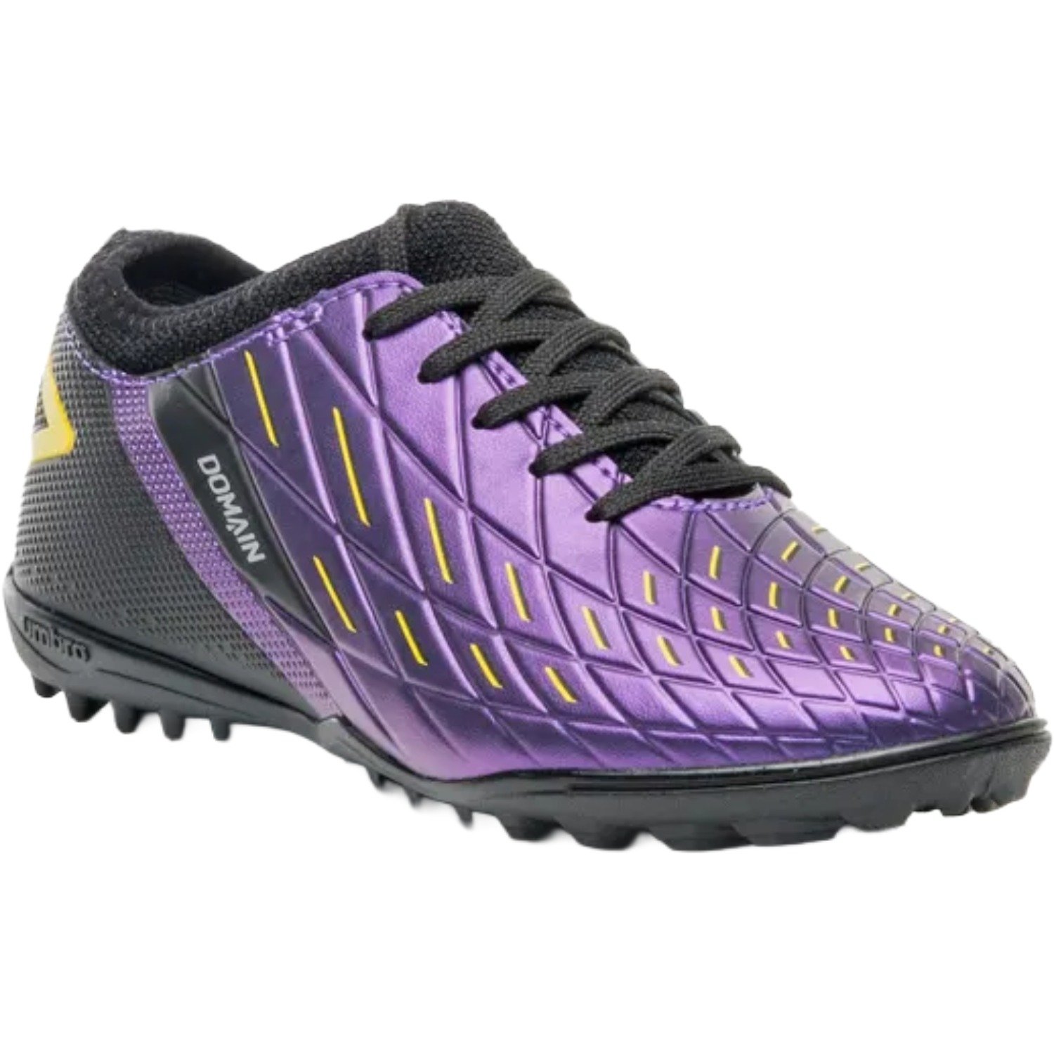 Chuteira Society Umbro Domain Infantil Roxo/Preto/Amarelo 3