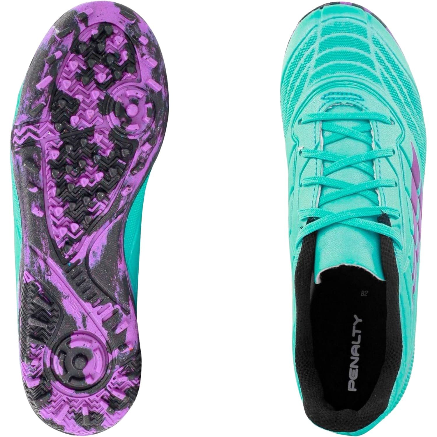 Chuteira Society Penalty Matis XXI Infantil Verde/Roxo 5