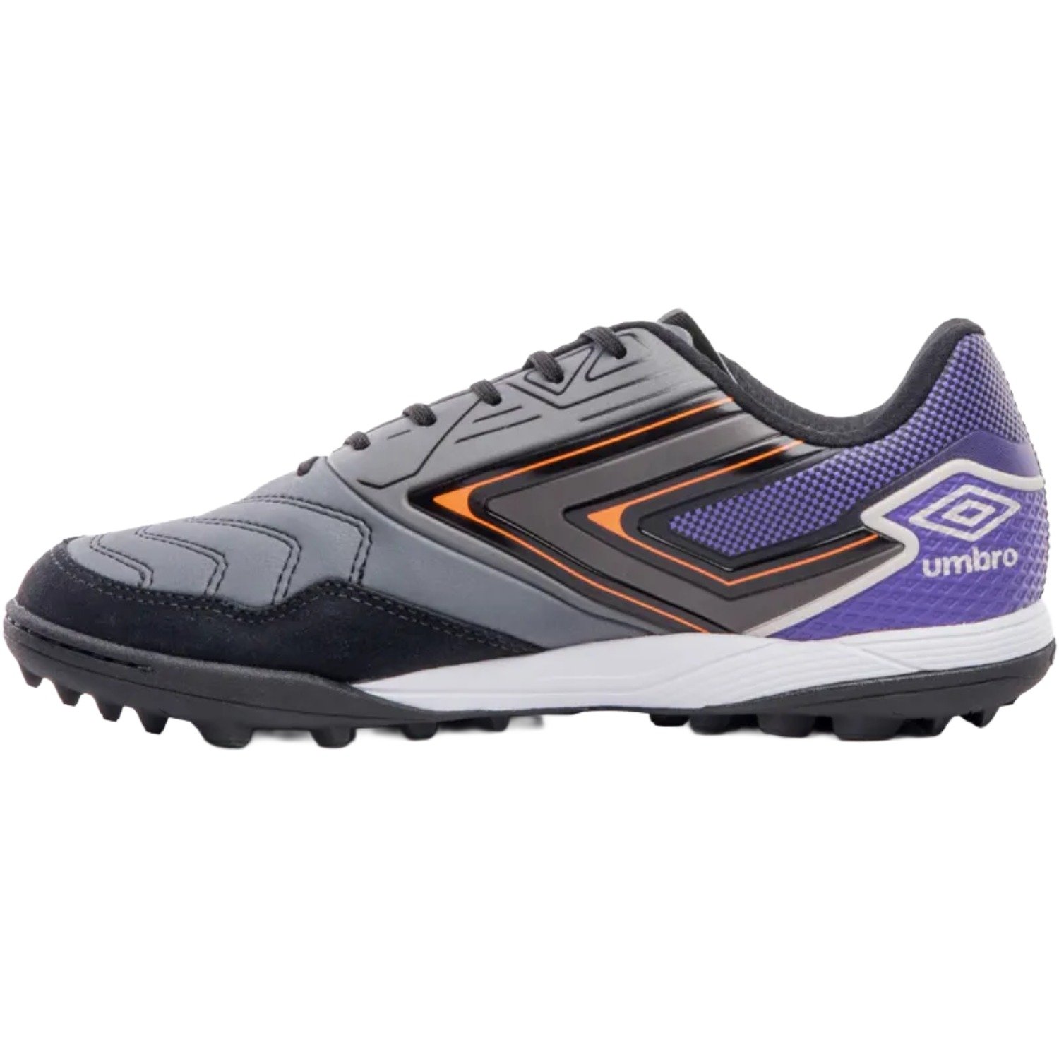Chuteira Society Umbro Pro 5 Bump Club Masculino Cinza/Laranja/Roxo 2